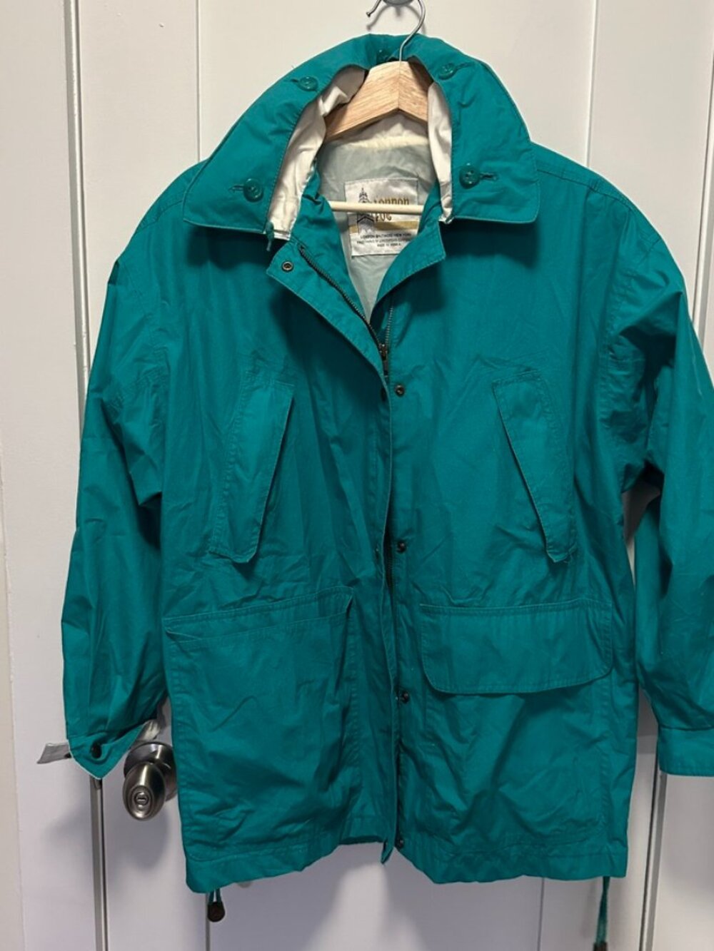 London Fog Vintage Teal Rain Jacket - Size S